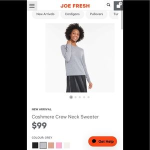Joe Fresh 100% Cashmere crewneck sweater xs